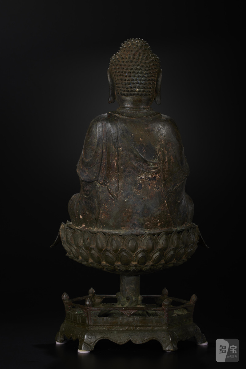 明代  铜莲花座佛像 - 图6